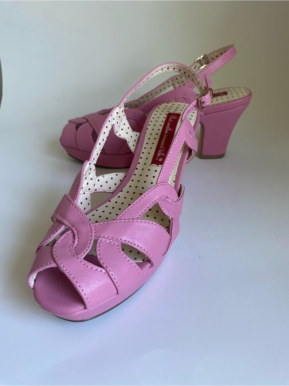Pink Platform Sandals Size 6.5 Retro Pastel Girly Strappy - Picture 5 of 9